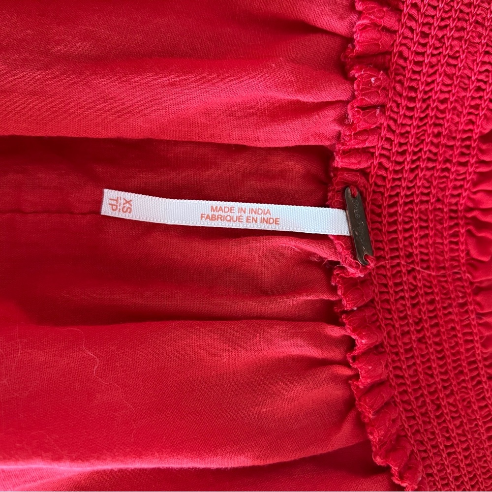 👗 Free people Sunbeams Off-The-Shoulder Boho Mini Dress Red Size XS 👗 - Picture 10 of 10